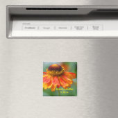 Personalisierte Hochzeit mit orangefarbener Zinnie Magnet (In Situ (Geschirrspüler))