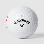 Personalisierte Hochzeit mit Red Heart Couple Init Golfball (Logo)