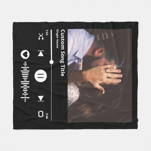 Personalisierte Hochzeit mit Scannable Code für Mu Fleecedecke (Vorderseite (Horizontal))