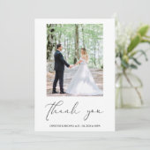 Personalisierte Hochzeit mit schönem Skript - Dank Dankeskarte (Stehend Vorderseite)