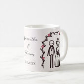 Personalisierte Hochzeit mit Strichmännchen Kaffeetasse (VorderseiteRechts)