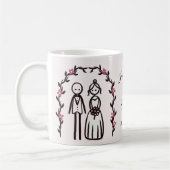 Personalisierte Hochzeit mit Strichmännchen Kaffeetasse (Links)