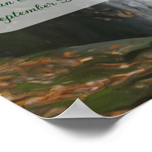 Personalisierte Hochzeit mit Wasserfall Poster (Ecke)