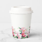 Personalisierte Hochzeit mit Wasserfarben-Blumen P Pappbecher (Rückseite)