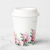 Personalisierte Hochzeit mit Wasserfarben-Blumen P Pappbecher (Rechts)
