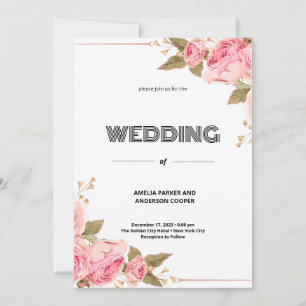 Personalisierte Hochzeit mit Wasserfarben Einladung