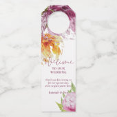 Personalisierte Hochzeit mit Wasserfarben Flaschenanhänger (Vorderseite)