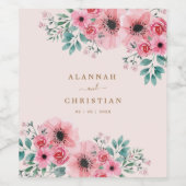 Personalisierte Hochzeit mit Wasserfarben Weinetikett (Einzelnes Label)