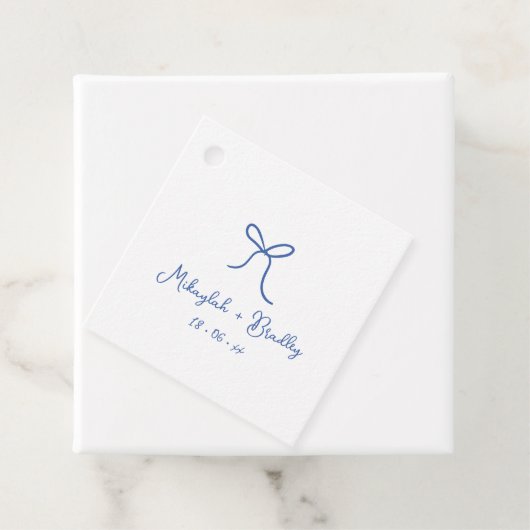 Personalisierte Hochzeit mit weißem und blauer wei Geschenkanhänger (Beispiel)