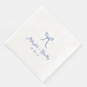 Personalisierte Hochzeit mit weißem und blauer wei Serviette (Ecke)