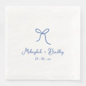 Personalisierte Hochzeit mit weißem und blauer wei Serviette (Vorderseite)