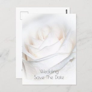 Personalisierte Hochzeit mit weißer Rose retten da Postkarte