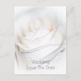 Personalisierte Hochzeit mit weißer Rose retten da Postkarte