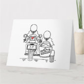 Personalisierte Hochzeit mit zwei Bikern Karte (Vorderseite)