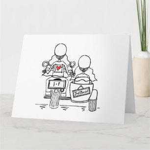 Personalisierte Hochzeit mit zwei Bikern Karte