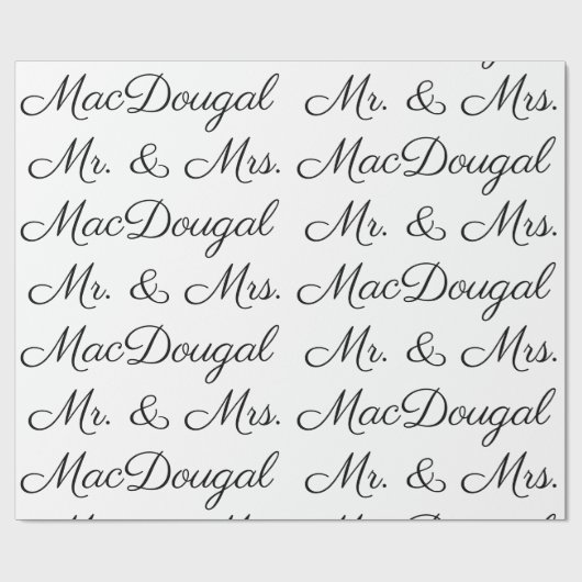 Personalisierte Hochzeit Name-Heirat Gfitwrap B u. Geschenkpapier (Flach)