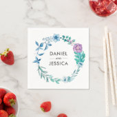 Personalisierte Hochzeit Napkin | Blauviolette Blu Serviette (Beispiel)
