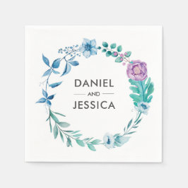 Personalisierte Hochzeit Napkin | Blauviolette Blu Serviette