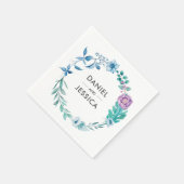 Personalisierte Hochzeit Napkin | Blauviolette Blu Serviette (Ecke)