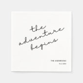 Personalisierte Hochzeit Napkins Das Abenteuer beg Serviette (Vorderseite)