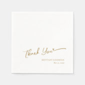 Personalisierte Hochzeit Napkins - Goldener Film V Serviette (Vorderseite)