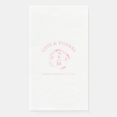 Personalisierte Hochzeit Napkins Mit Monogramm Ros Serviette (Vorderseite)