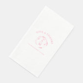 Personalisierte Hochzeit Napkins Mit Monogramm Ros Serviette (Ecke)