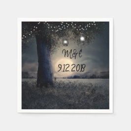 Personalisierte Hochzeit Napkins Mondlicht und Lat Serviette