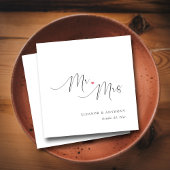 Personalisierte Hochzeit Napkins: Mr. und Mrs. Hea Serviette