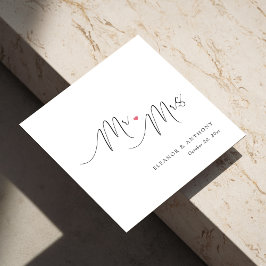 Personalisierte Hochzeit Napkins: Mr. und Mrs. Hea Serviette