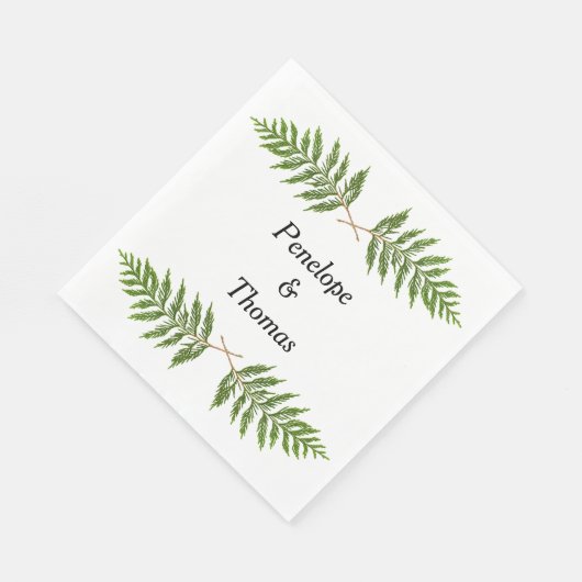 Personalisierte Hochzeit- oder Duschnapkins Serviette (Ecke)