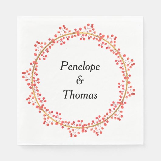 Personalisierte Hochzeit- oder Duschnapkins Serviette (Vorderseite)
