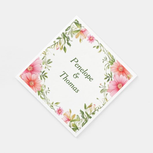 Personalisierte Hochzeit- oder Duschnapkins Serviette (Ecke)