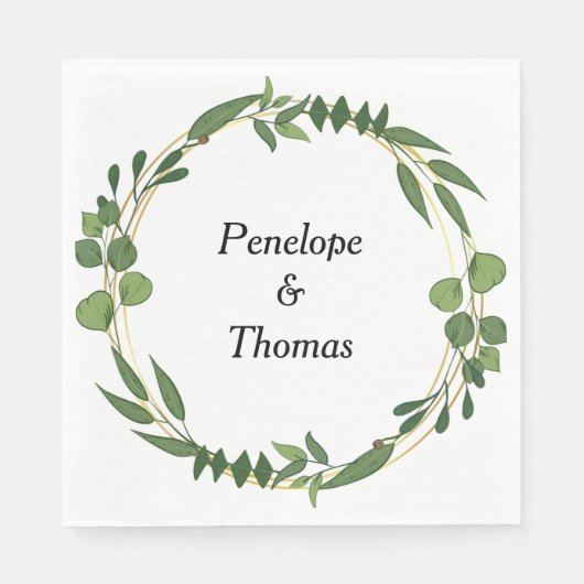 Personalisierte Hochzeit- oder Duschnapkins Serviette (Vorderseite)