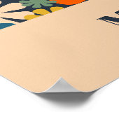 Personalisierte Hochzeit oder Jubiläum Retro Flora Poster (Ecke)