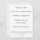 Personalisierte Hochzeit oder Verlobung Einladung (Rückseite)