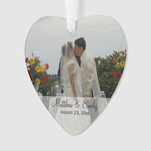 Personalisierte Hochzeit oder Verlobung Foto Ornament (Vorderseite)