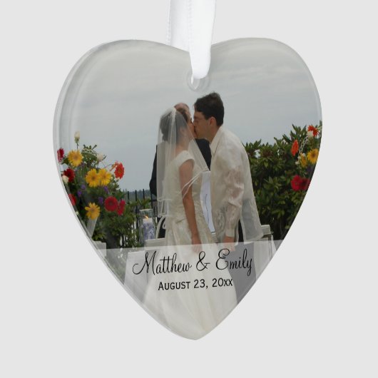 Personalisierte Hochzeit oder Verlobung Foto Ornament (Vorderseite)