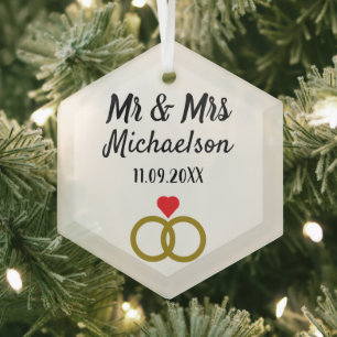 Personalisierte Hochzeit Ornament Aus Glas