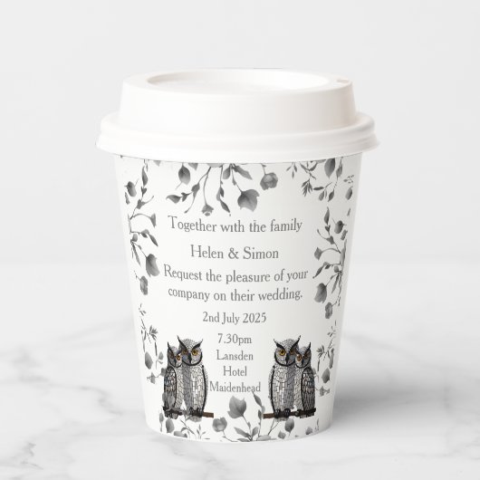 Personalisierte Hochzeit Pappbecher (Vorderseite)