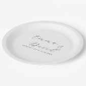 Personalisierte Hochzeit Pappteller (Schrägansicht)