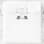 Personalisierte Hochzeit Quadratischer Aufkleber (Tasche)