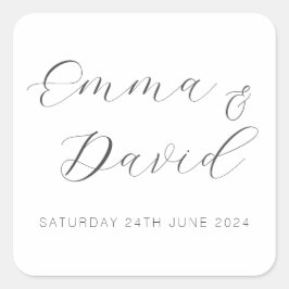 Personalisierte Hochzeit Quadratischer Aufkleber