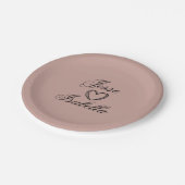 Personalisierte Hochzeit Rot Pappteller (Schrägansicht)