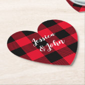 Personalisierte Hochzeit Rot und Black Buffalo Kar Untersetzer (angewinkelt)