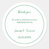 Personalisierte Hochzeit Runder Aufkleber (Vorderseite)