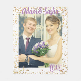 Personalisierte Hochzeit rustikaler und weißer Fot Fleecedecke