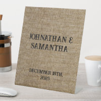 Personalisierte Hochzeit Rustikales Burlap Nattern