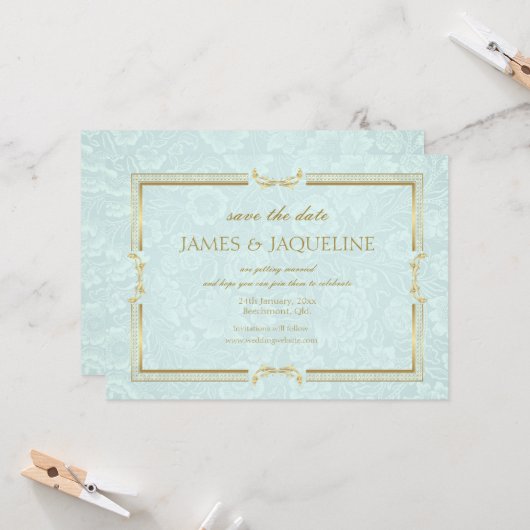 Personalisierte Hochzeit 'Save the Date' Aquarell  (Vorderseite/Rückseite Beispiel)