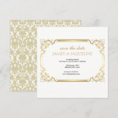 Personalisierte Hochzeit - Save the Date Goldrahme (Vorne/Hinten)